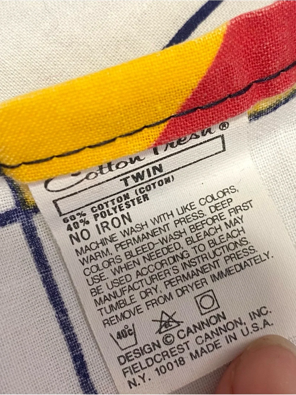 Vintage 80’s Cotton Fresh Geometric Sheet Set Twin As Seen on Stranger Things